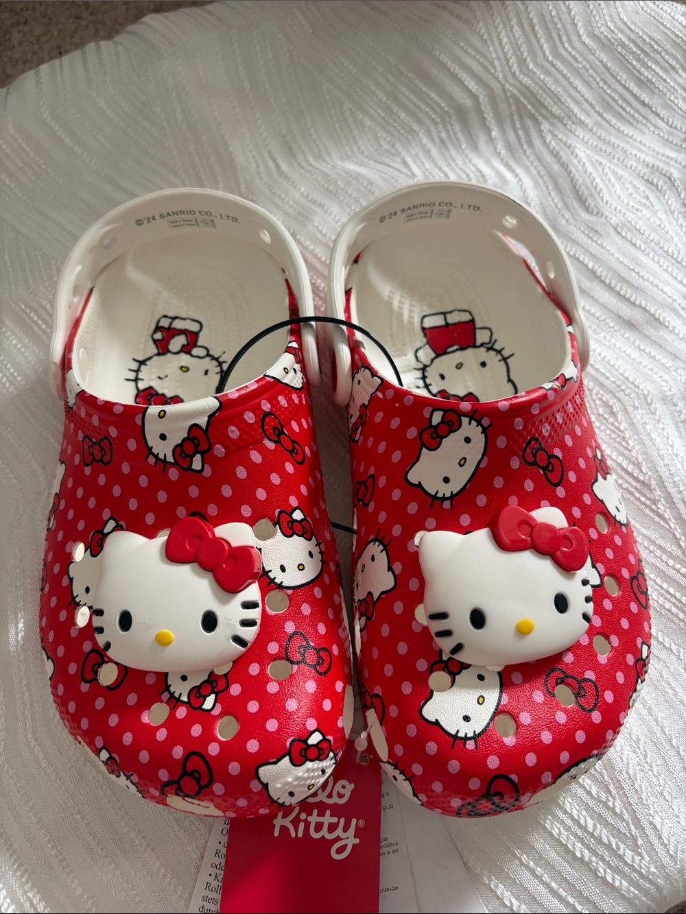 Hello Kitty Red Polka Dot Kids Clogs with Character Appliques